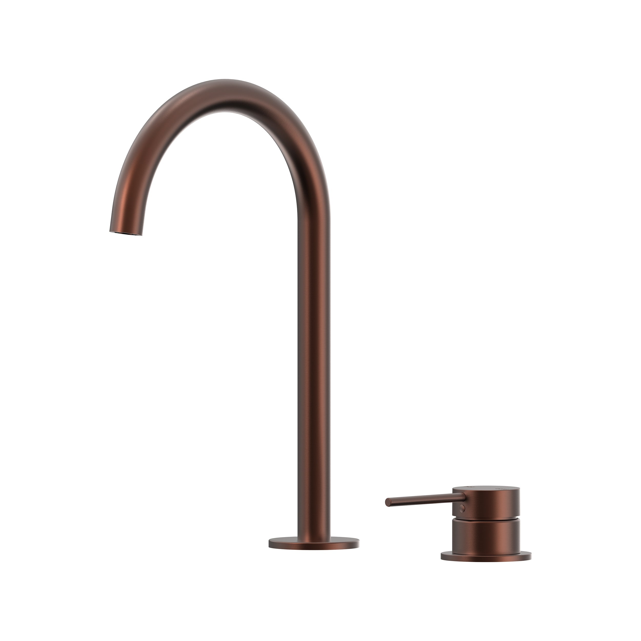 Argia Hob Basin Mixer Set 175 Curved Spout Lead Free - Chocolate Bronze