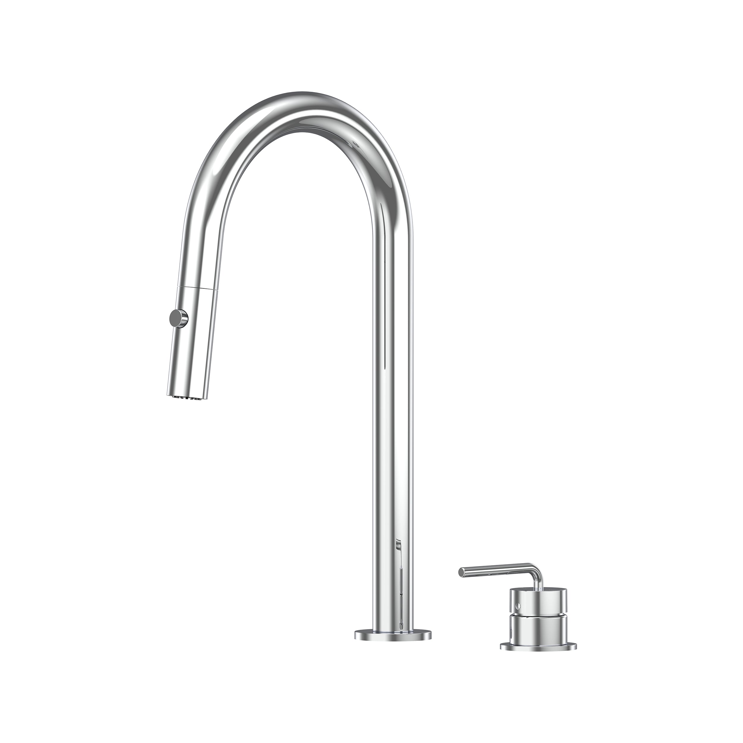 Meira Hob Pull Out Spray Sink Mixer Set 200 Curved Spout Lead Free - Chrome
