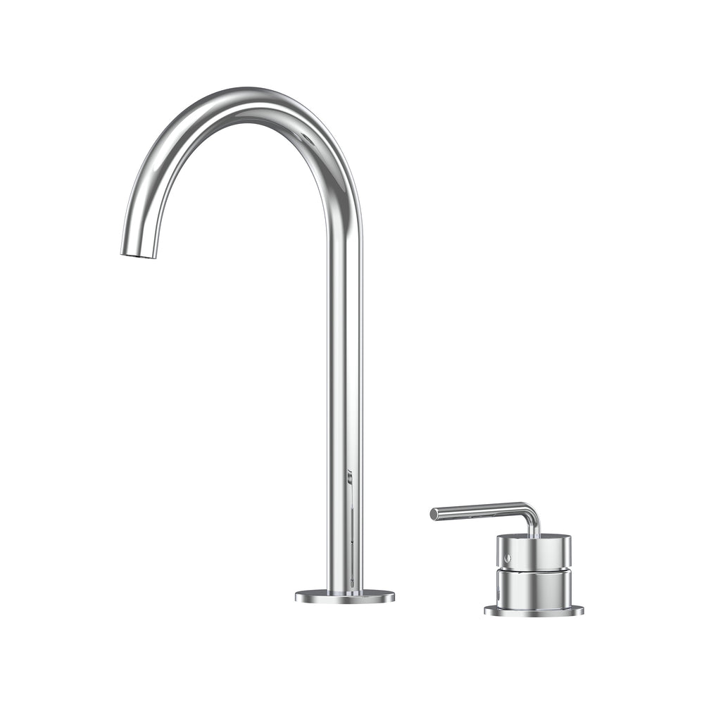 Meira Hob Basin Mixer Set 175 Curved Spout Brushed Gold Lead Free - Chrome