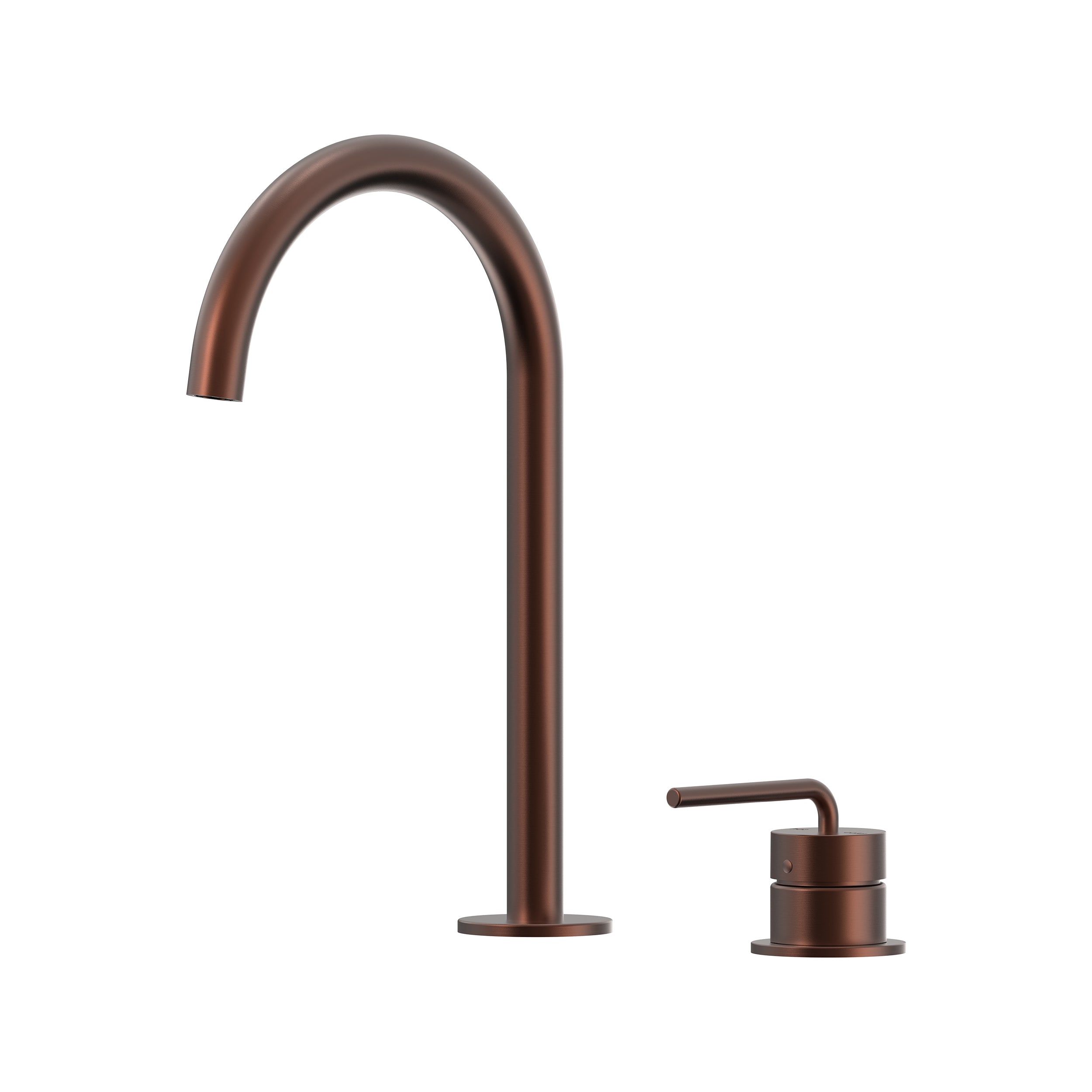 Meira Hob Basin Mixer Set 175 Curved Spout Brushed Gold Lead Free - Chocolate Bronze