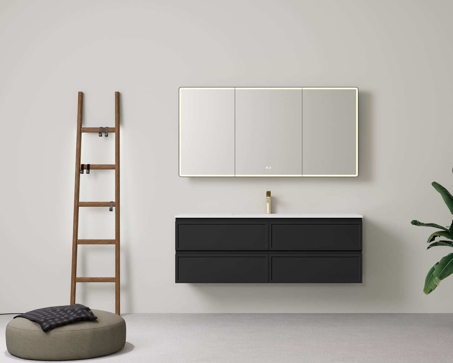 New Hamilton Federation Slim Wall Hung Cabinet Matte Black