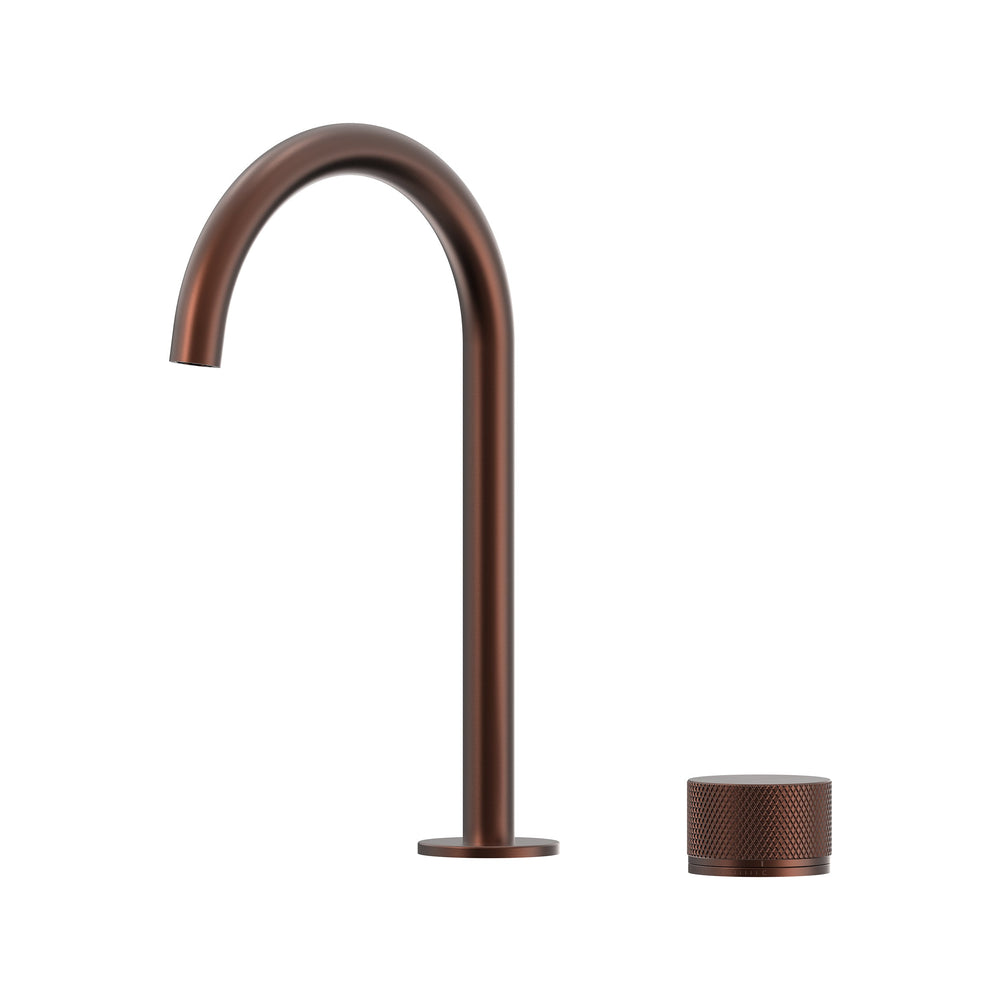Leggero Hob Progressive Basin Mixer Set 175 Curved Spout Lead Free - Chocolate Bronze