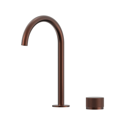 Leggero Hob Progressive Basin Mixer Set 175 Curved Spout Lead Free - Chocolate Bronze