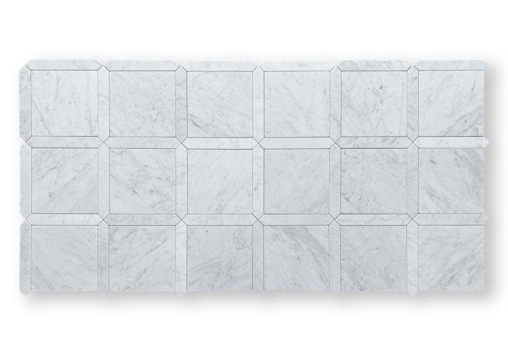 Grande Palazzo Carrara marble mosaic multi sheet layout
