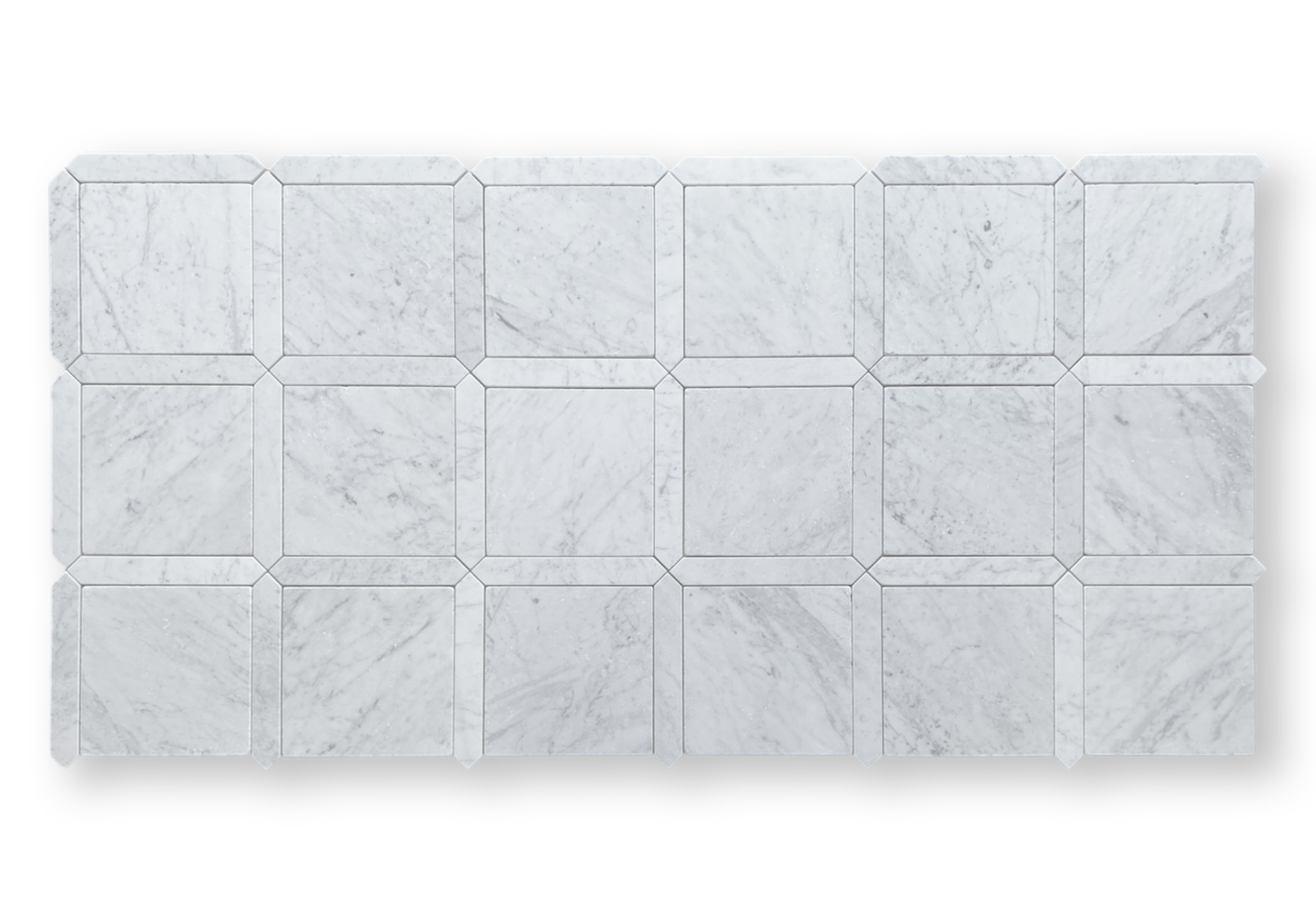 Grande Palazzo Carrara marble mosaic multi sheet layout