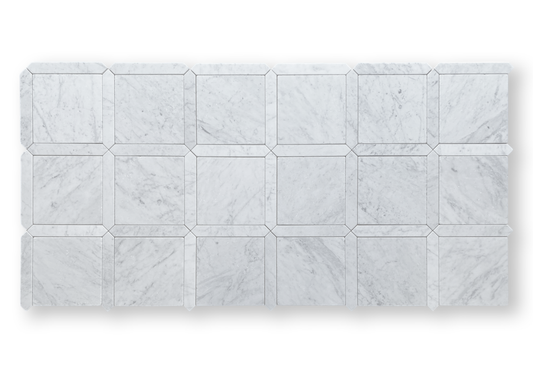 Grande Palazzo Carrara marble mosaic multi sheet layout