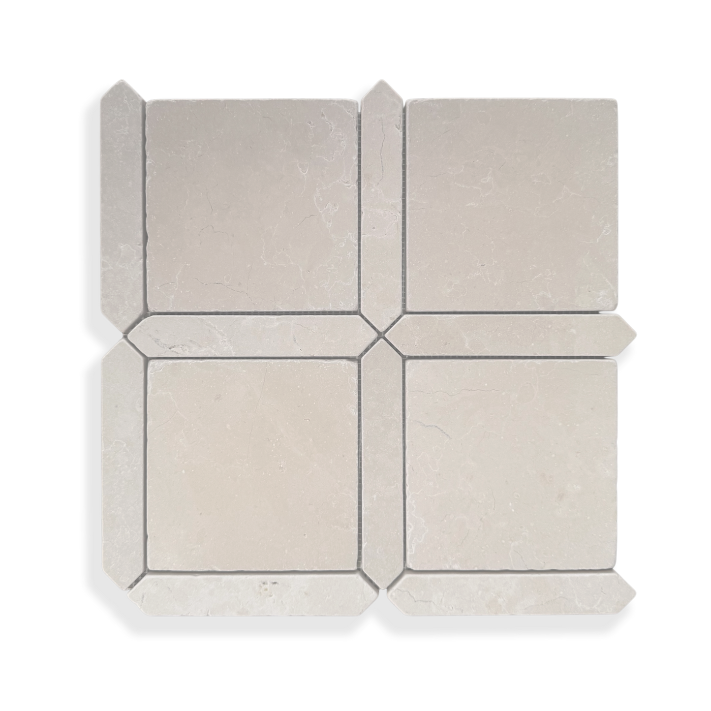 Palazzo Crema Serena limestone mosaic tumbled edge detail