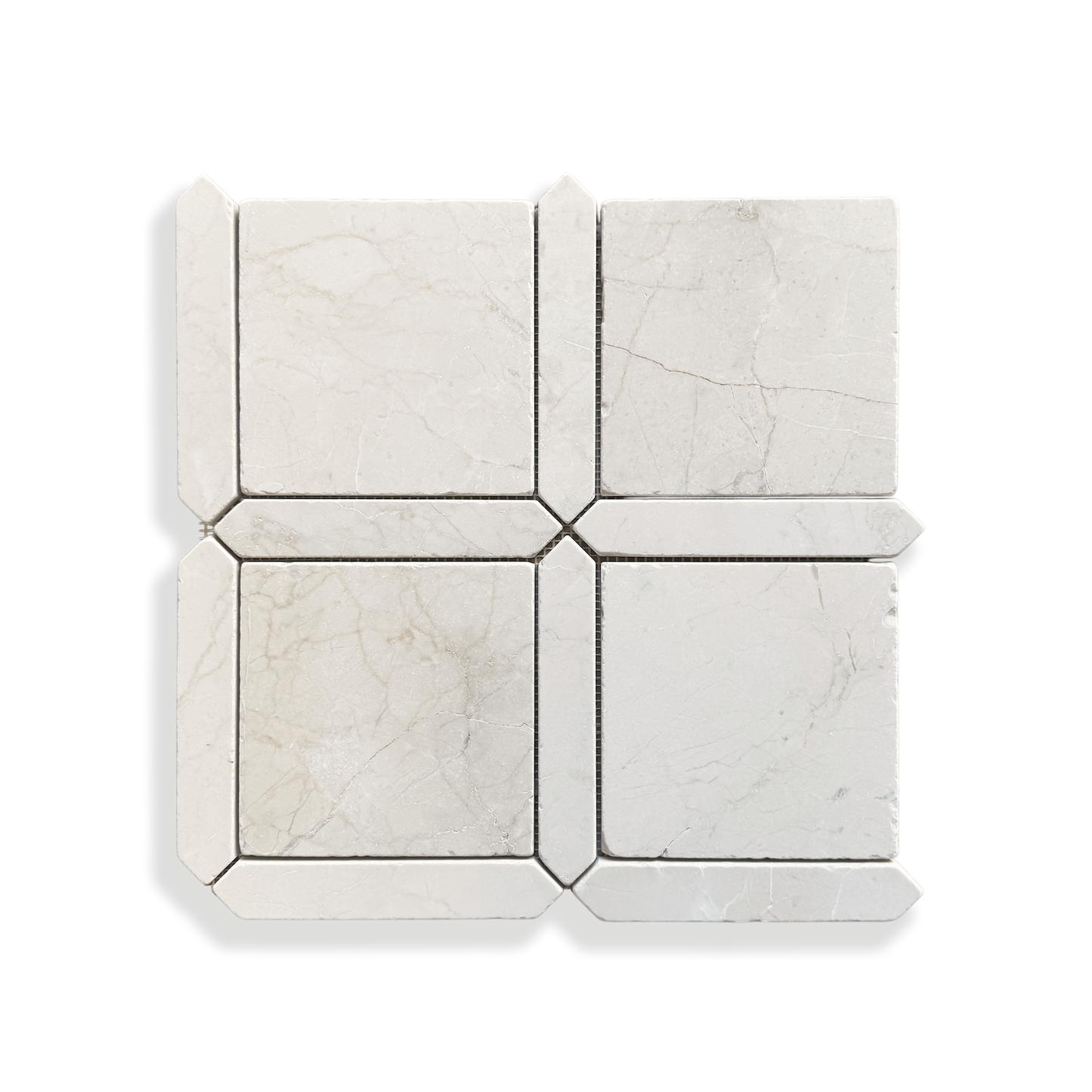 Palazzo Botticino marble mosaic tumbled edge detail