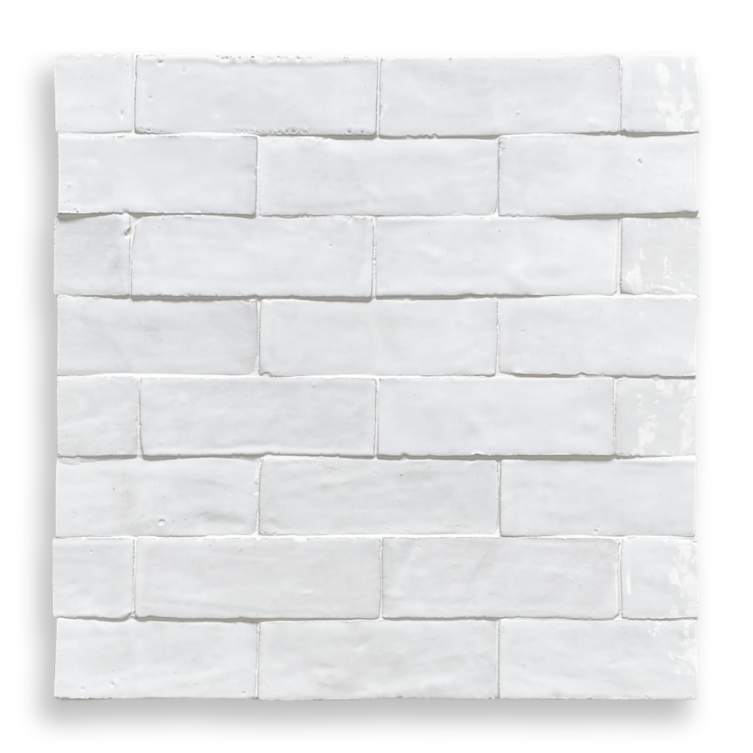 Medina Moroccan Bejmat Subway Tile in Albus White – fully tiled single-colour view