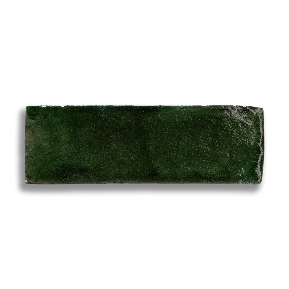 Medina Moroccan Bejmat Subway Tile in Kelp Green – tile and laying detail