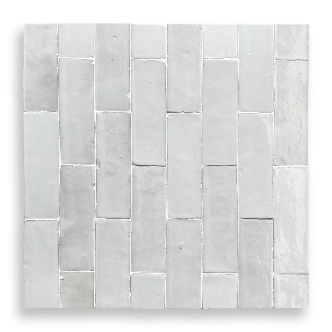 Medina Moroccan Bejmat Subway Tile in Lily White – fully tiled single-colour view