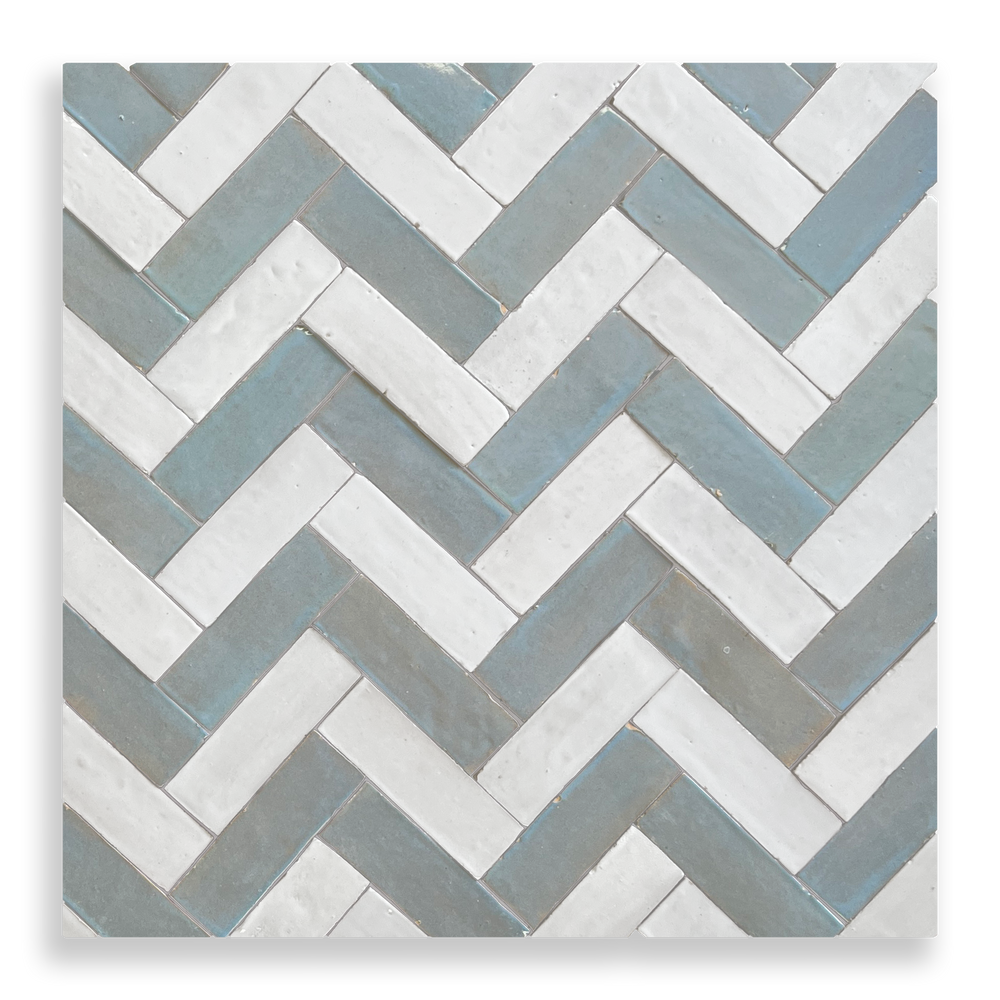 Medina Moroccan Bejmat Subway Tile in Blue Moon – tile and laying detail