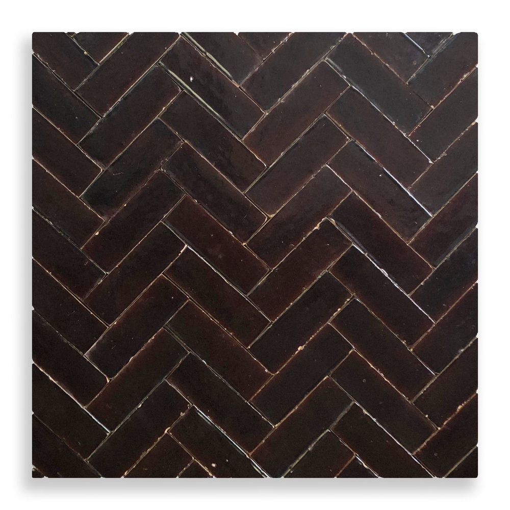 Medina Moroccan Bejmat Subway Tile in Chocolate Brown – tile and laying detail