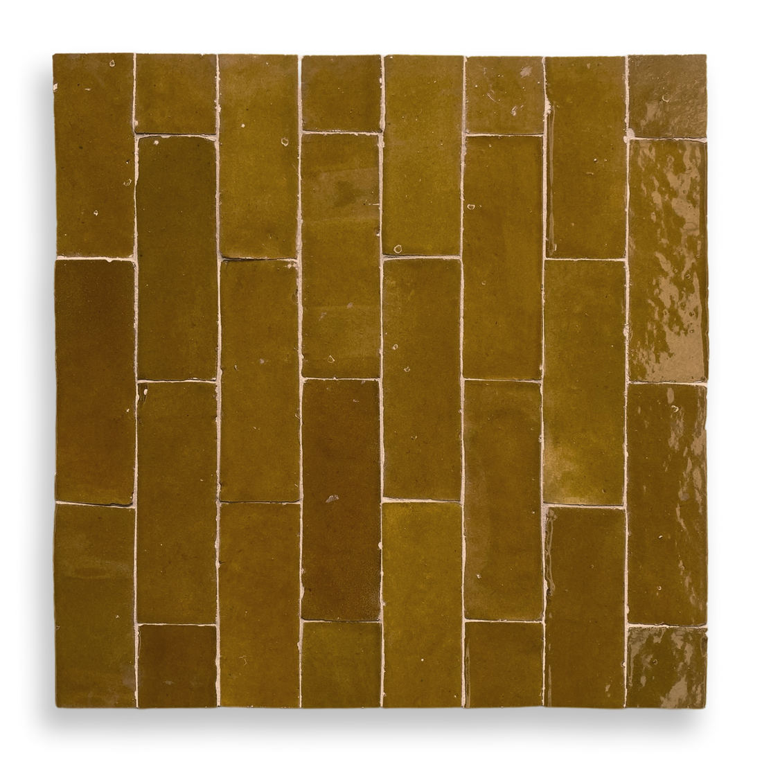 Medina Moroccan Bejmat Subway Tile in Cinnamon – fully tiled single-colour view