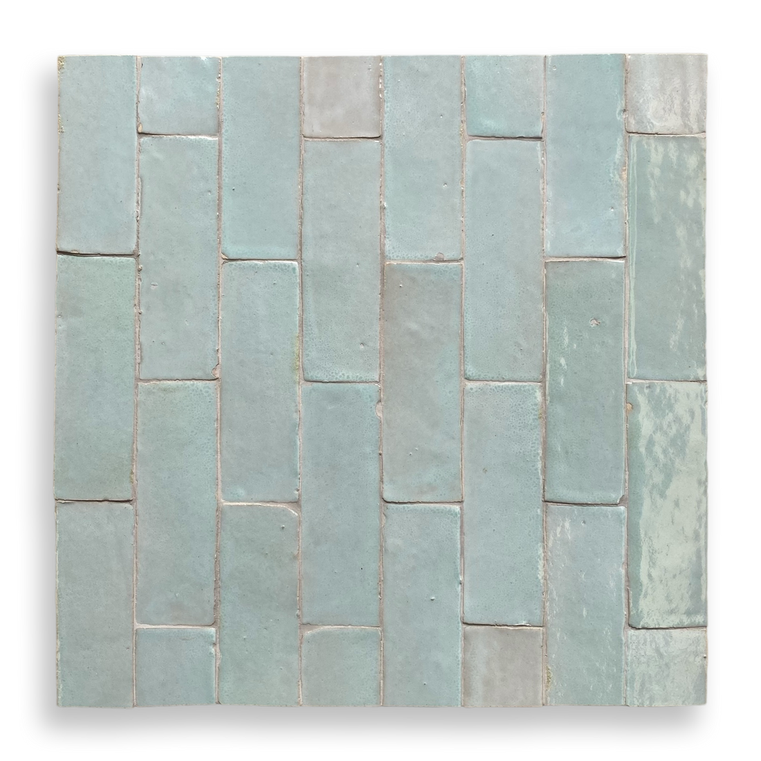 Medina Moroccan Bejmat Subway Tile in Aquamarine Green – fully tiled single-colour view