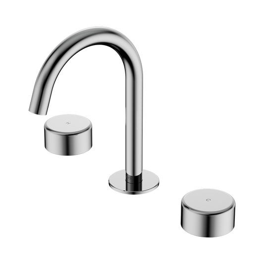 SERENITY BASIN SET ARC SPOUT WITH METAL HANDLE CHROME