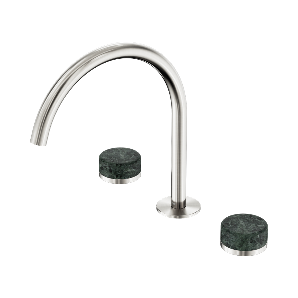 SERENITY BATH/KITCHEN SET ARC SPOUT WITH VERDE ALPI HANDLE BRUSHED NICKEL