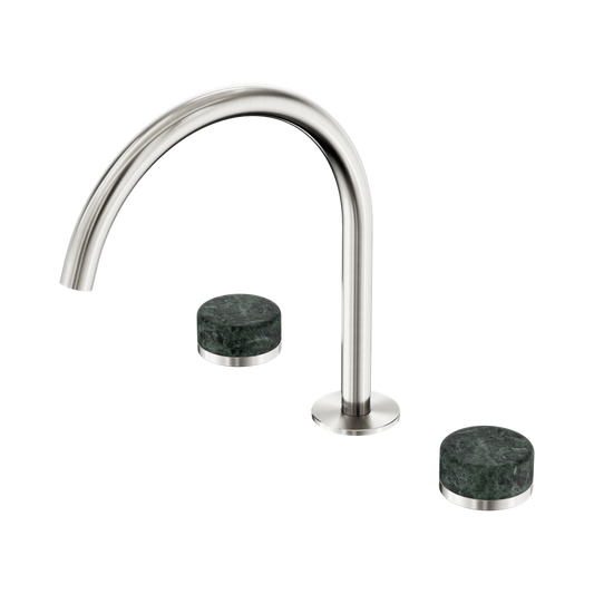SERENITY BATH/KITCHEN SET ARC SPOUT WITH VERDE ALPI HANDLE BRUSHED NICKEL