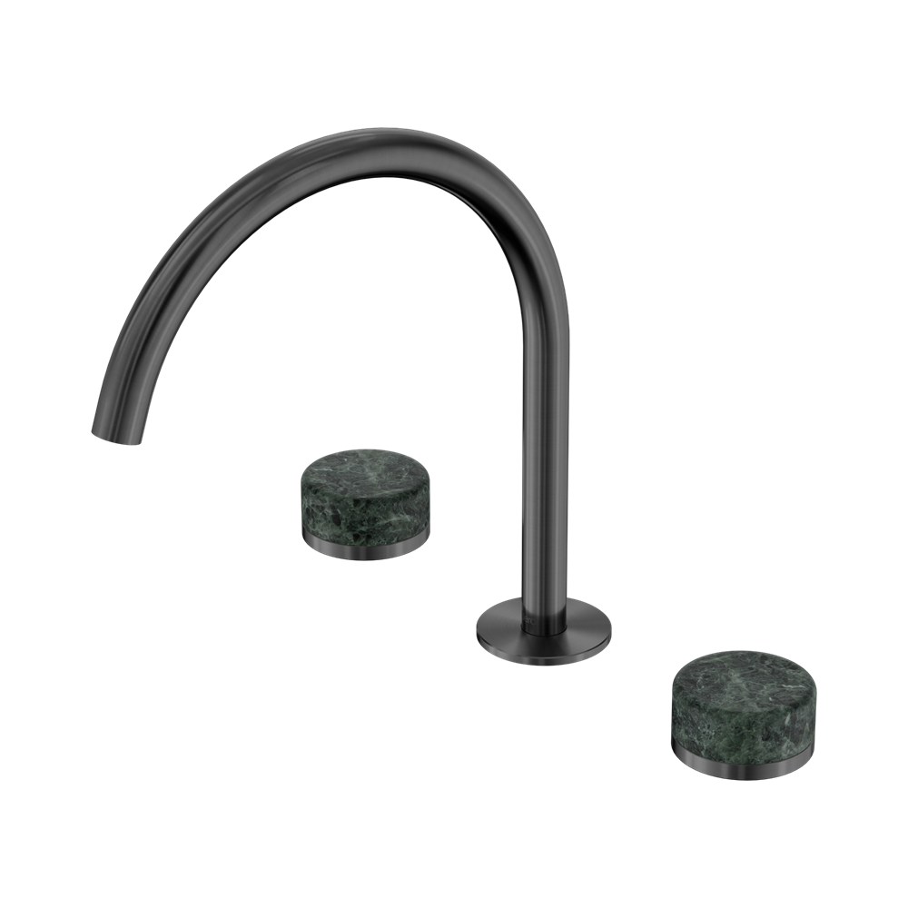 SERENITY BATH/KITCHEN SET ARC SPOUT WITH VERDE ALPI HANDLE GUN METAL