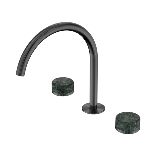 SERENITY BATH/KITCHEN SET ARC SPOUT WITH VERDE ALPI HANDLE GUN METAL