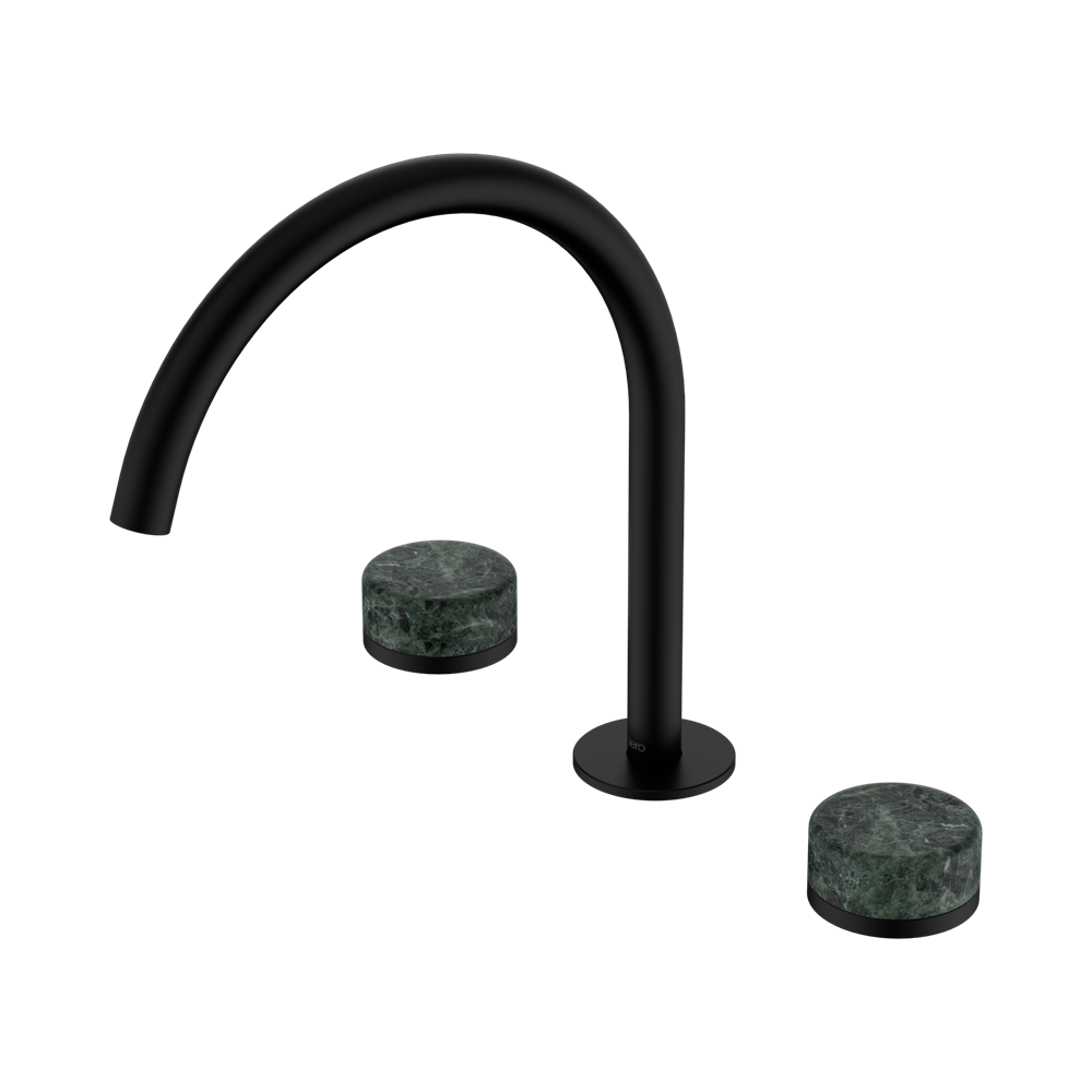 SERENITY BATH/KITCHEN SET ARC SPOUT WITH VERDE ALPI HANDLE MATTE BLACK