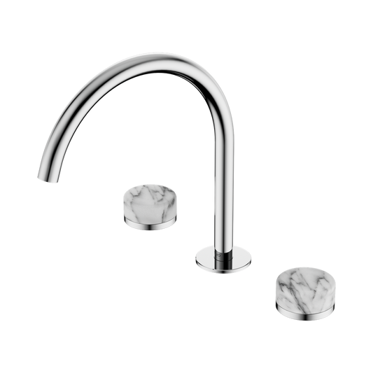 SERENITY BATH/KITCHEN SET ARC SPOUT WITH ARABESCATO CORCHIA HANDLE CHROME