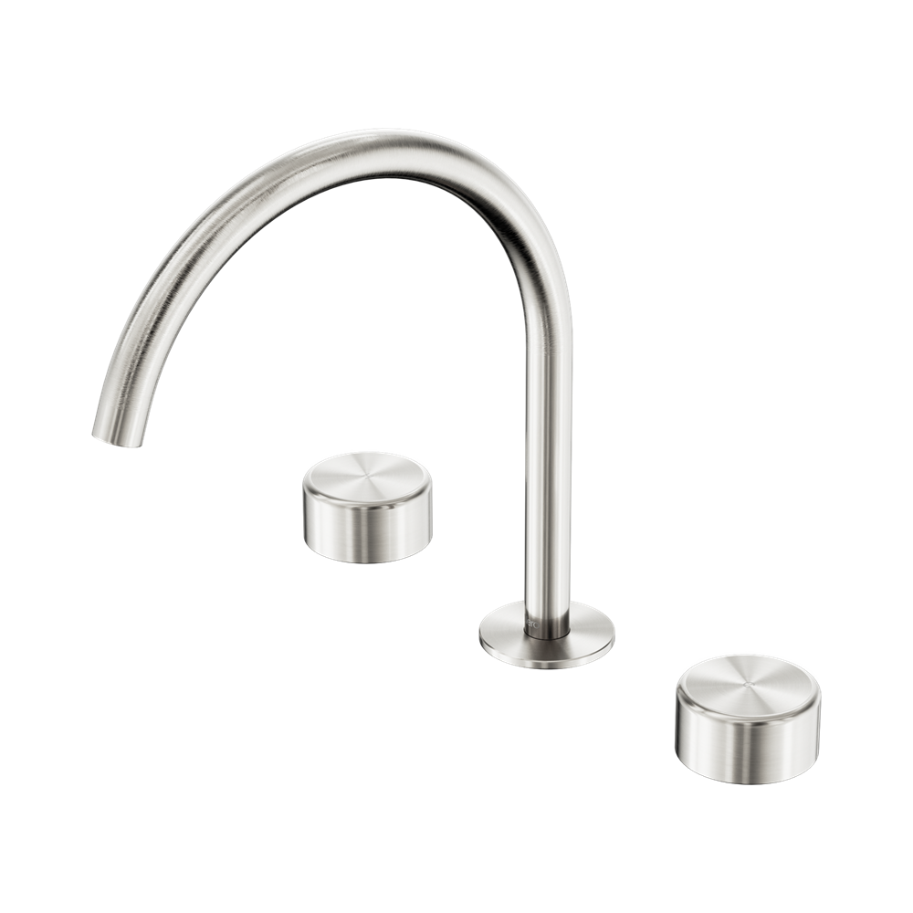 SERENITY BATH/KITCHEN SET ARC SPOUT WITH METAL HANDLE BRUSHED NICKEL