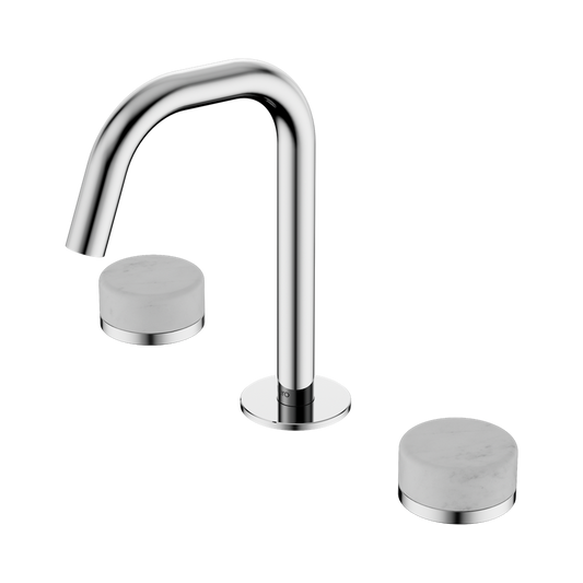 SERENITY BASIN SET EDGE SPOUT WITH CARRARA HANDLE CHROME