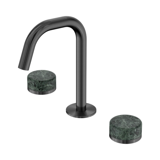 SERENITY BASIN SET EDGE SPOUT WITH VERDE ALPI HANDLE GUN METAL