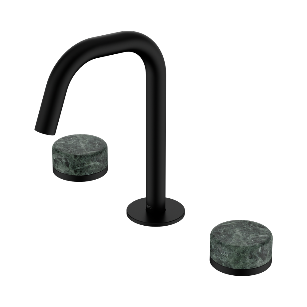 SERENITY BASIN SET EDGE SPOUT WITH VERDE ALPI HANDLE MATTE BLACK