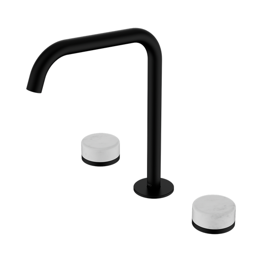 SERENITY BATH/KITCHEN SET EDGE SPOUT WITH CARRARA HANDLE MATTE BLACK