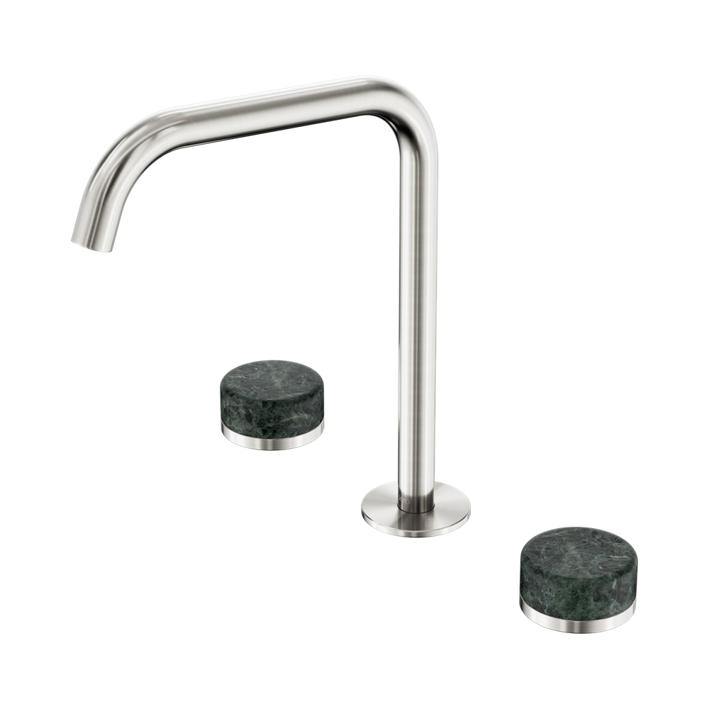 SERENITY BATH/KITCHEN SET EDGE SPOUT WITH VERDE ALPI HANDLE BRUSHED NICKEL