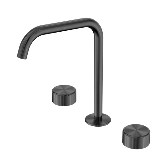 SERENITY BATH/KITCHEN SET EDGE SPOUT WITH METAL HANDLE GUN METAL