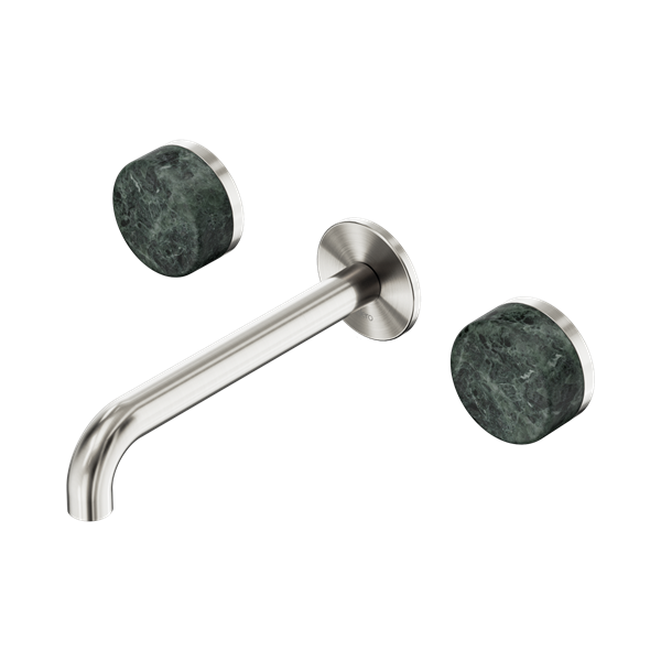 SERENITY WALL BASIN SET 160/185/220MM SPOUT WITH VERDE ALPI HANDLE BRUSHED NICKEL