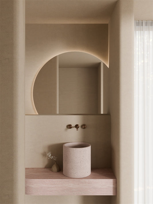 SERENITY WALL BASIN SET 160/185/220MM SPOUT WITH METAL HANDLE BRUSHED BRONZE