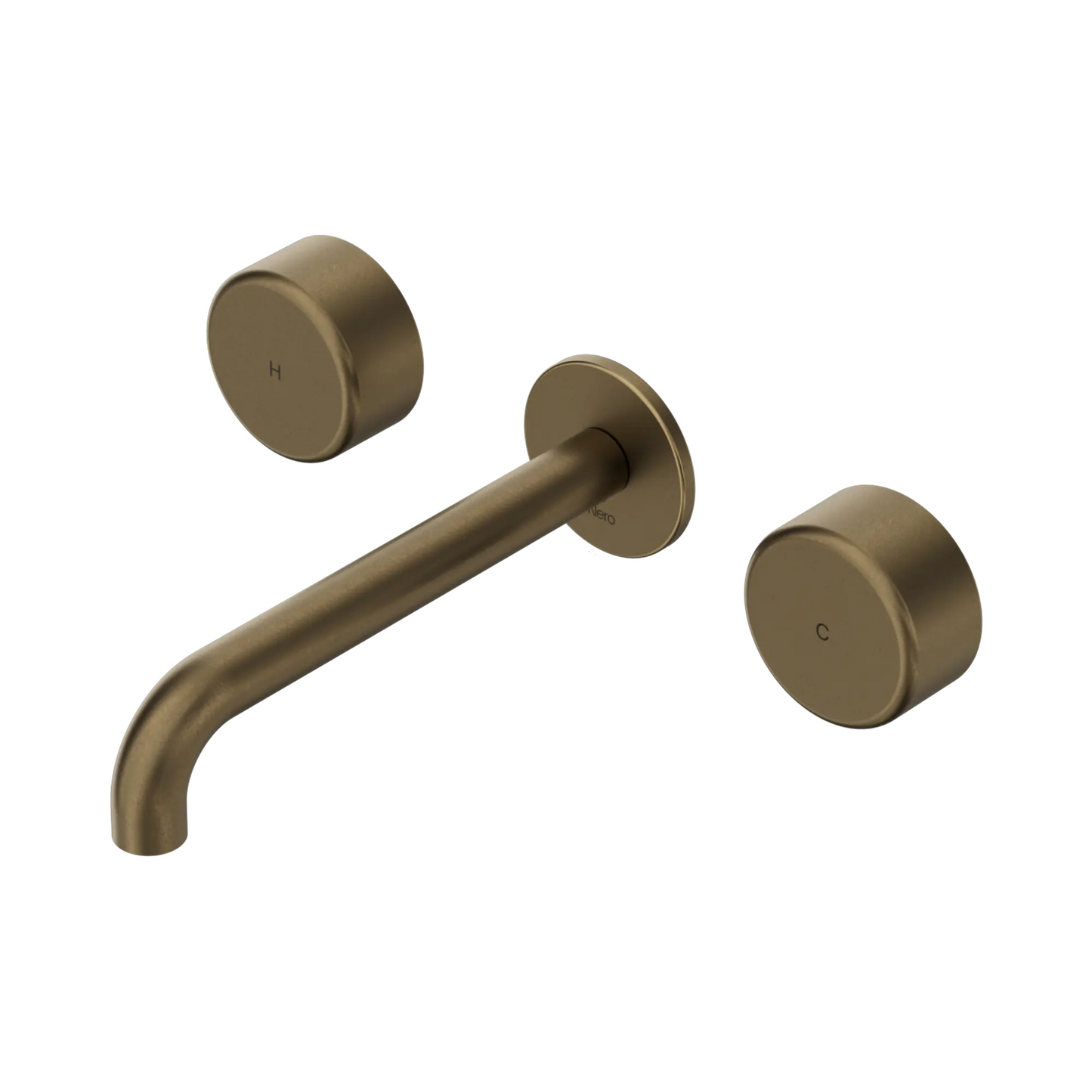 Serenity Wall Basin Set 185/220mm Spout With Metal Handle Tumbled Antique Brass