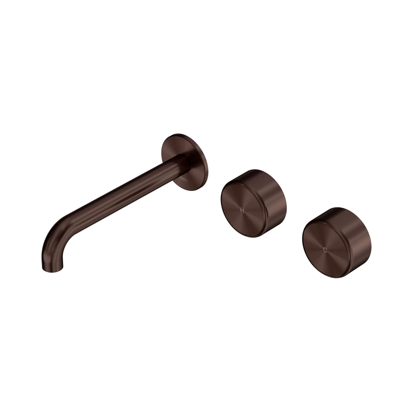 Serenity Wall Basin Set 185/220mm Offset Spout With Metal Handle Rome Bronze