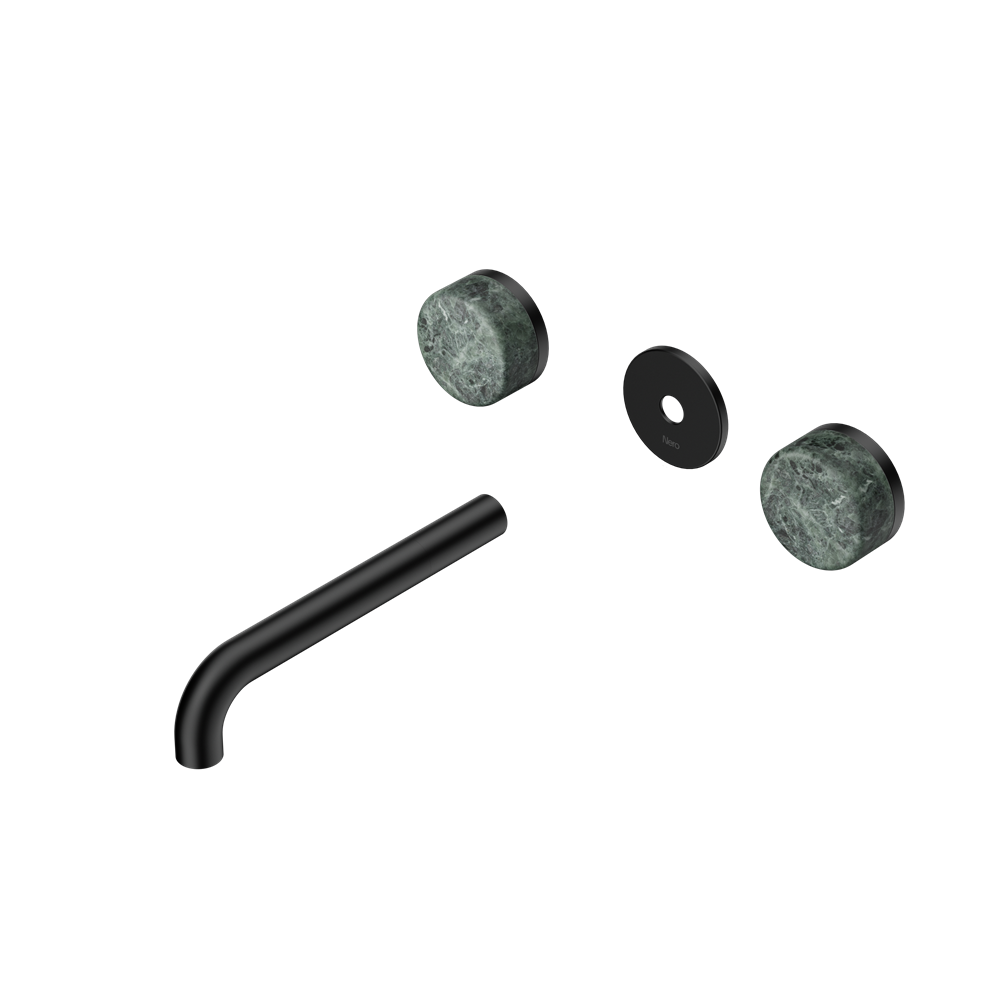 SERENITY WALL BASIN SET 160/185/220MM SPOUT WITH VERDE ALPI HANDLE TRIM KIT ONLY MATTE BLACK