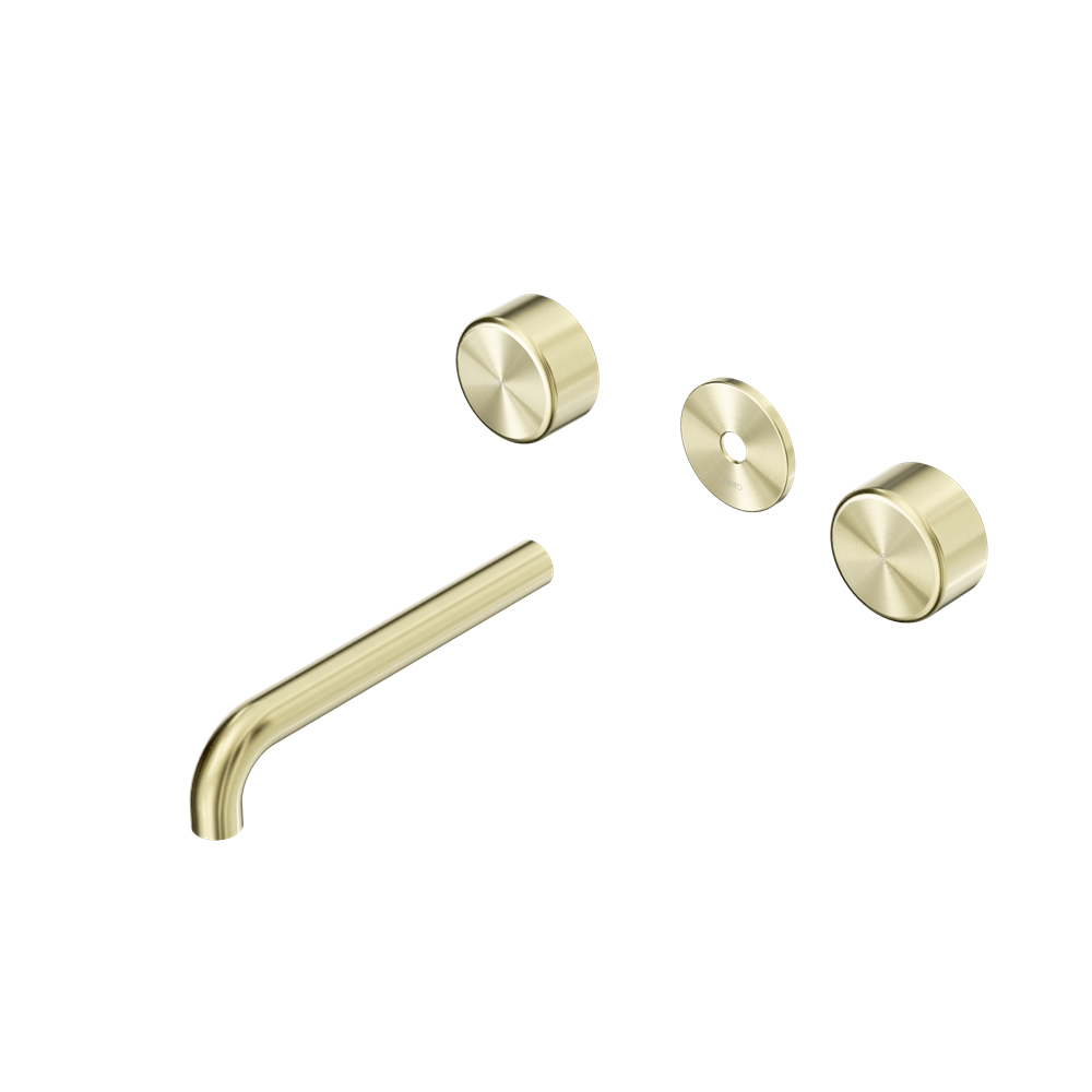 SERENITY WALL BASIN SET 160/185/220MM SPOUT WITH METAL HANDLE TRIM KIT ONLY BRUSHED GOLD