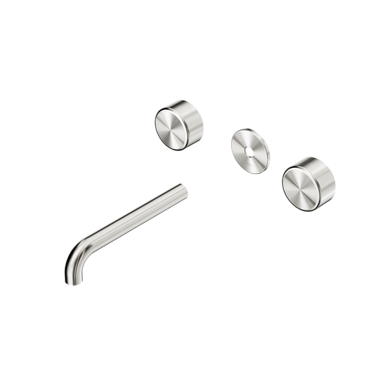 SERENITY WALL BASIN SET 160/185/220MM SPOUT WITH METAL HANDLE TRIM KIT ONLY BRUSHED NICKEL