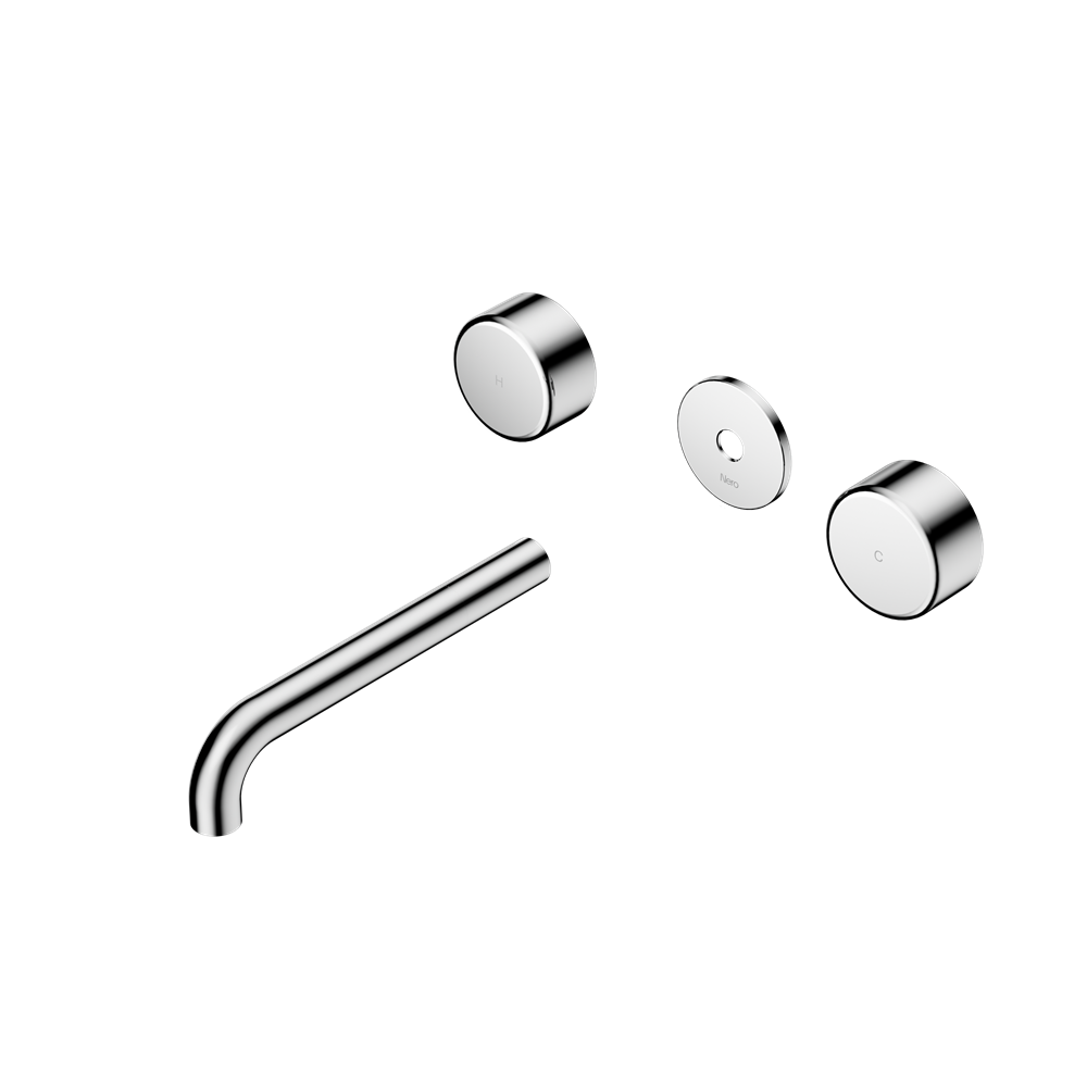 SERENITY WALL BASIN SET 160/185/220MM SPOUT WITH METAL HANDLE TRIM KIT ONLY CHROME
