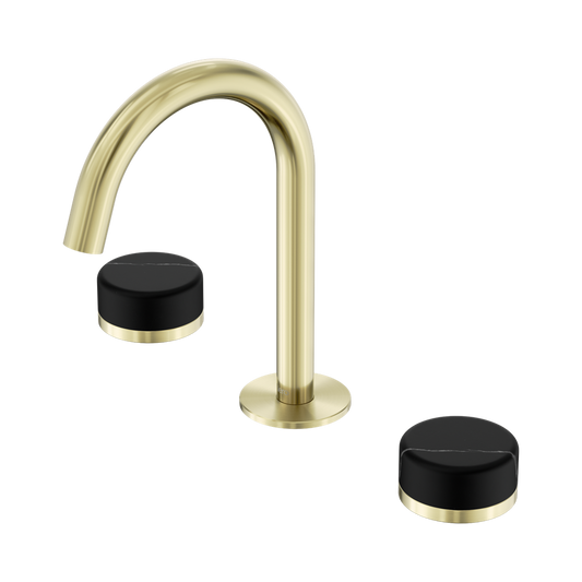 SERENITY BASIN SET ARC SPOUT WITH MARQUINA BRUSHED GOLD