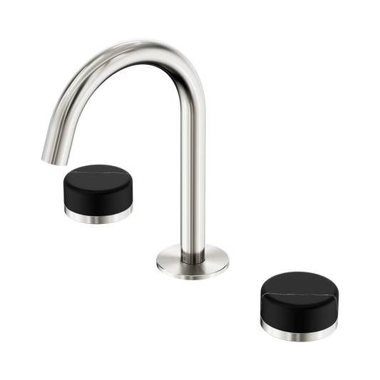 SERENITY BASIN SET ARC SPOUT WITH MARQUINA BRUSHED NICKEL