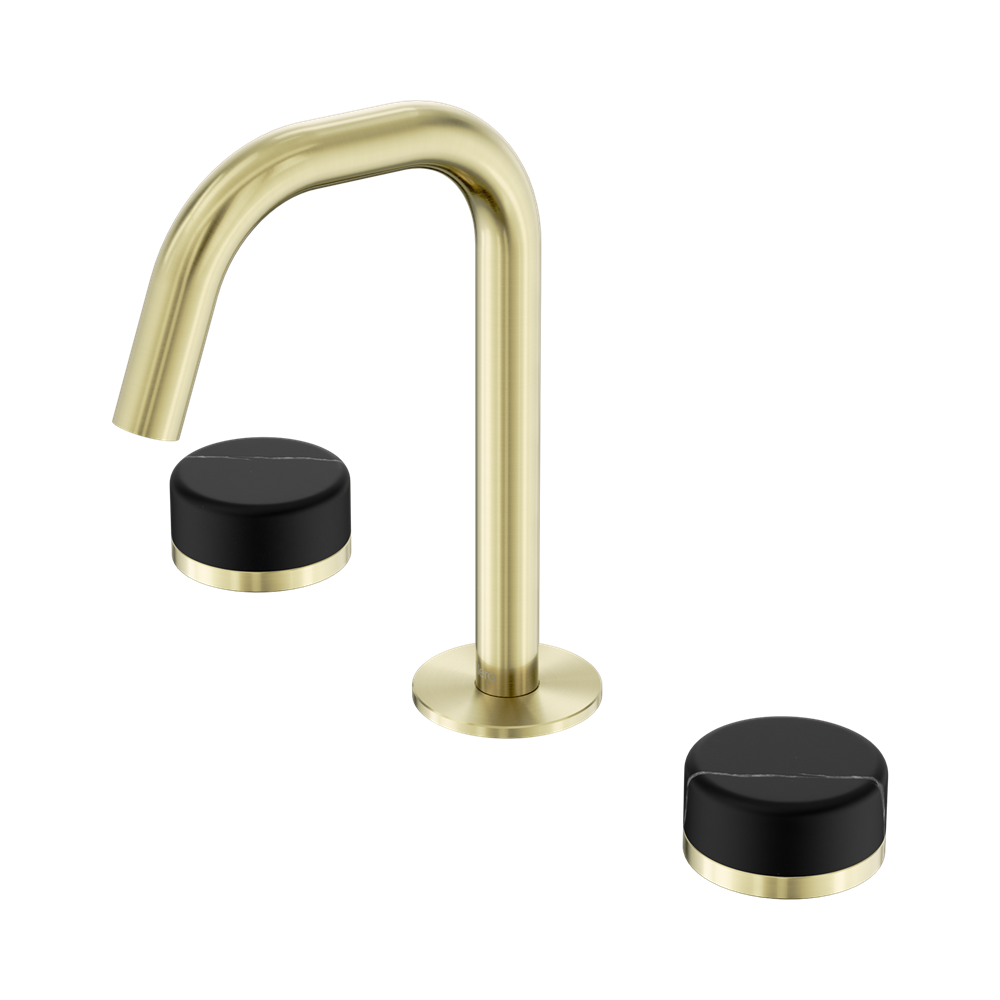 SERENITY BASIN SET EDGE SPOUT WITH MARQUINA BRUSHED GOLD