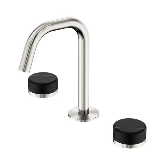 SERENITY BASIN SET EDGE SPOUT WITH MARQUINA BRUSHED NICKEL