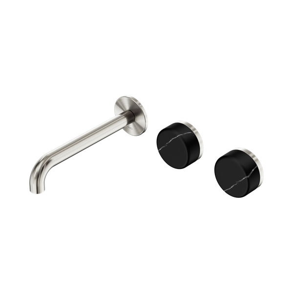 SERENITY WALL BASIN SET 160/185/220MM OFFSET SPOUT WITH MARQUINA BRUSHED NICKEL