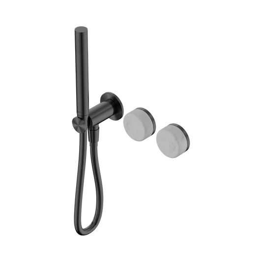 SERENITY PROGRESSIVE SHOWER SYSTEM WITH CARRARA HANDLE AND SLIM SHOWER GUN METAL