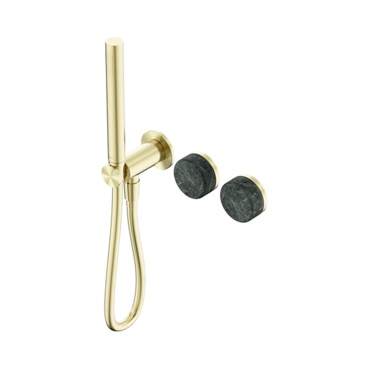SERENITY PROGRESSIVE SHOWER SYSTEM WITH VERDE ALPI HANDLE AND SLIM SHOWER BRUSHED GOLD