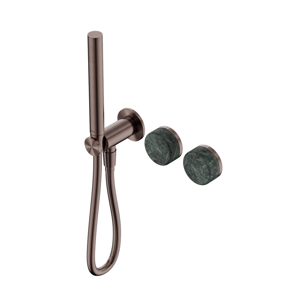 SERENITY PROGRESSIVE SHOWER SYSTEM WITH VERDE ALPI HANDLE AND SLIM SHOWER BRUSHED BRONZE