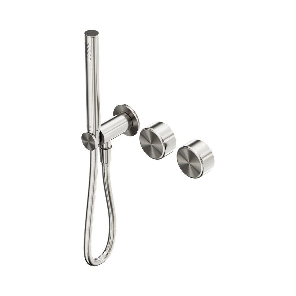 SERENITY PROGRESSIVE SHOWER SYSTEM WITH METAL HANDLE AND SLIM SHOWER BRUSHED NICKEL